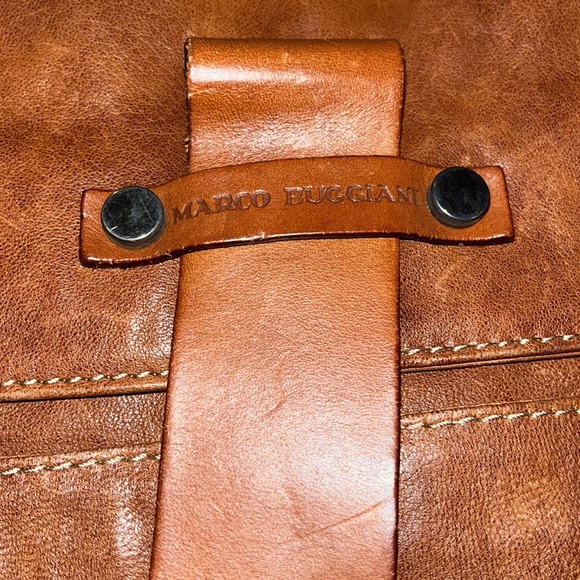 Marco Buggiani made in Italy Dark tan Leather Bag crossbody satchel Gorgeous! - Picture 2 of 7